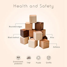 Load image into Gallery viewer, Nordic Wooden Cube Blocks - Montessori Stacking Toy
