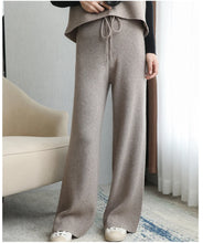 Load image into Gallery viewer, 100% Wool Wide-Leg Knitted Pants
