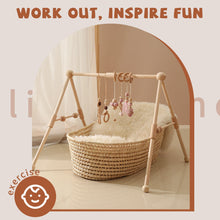 Load image into Gallery viewer, Baby Wooden Play Gym - Sensory Toy &amp; Nursery Decor
