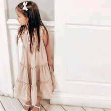 Load image into Gallery viewer, Girls Beach Dress Summer Vintage Plated Tutu Skirt Dress for Girls Clothes Breathable Linen Cotton Toddler Girls Boho Dress 1-7Y
