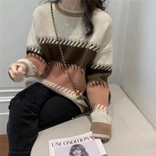 Load image into Gallery viewer, Gentle Style Fashionable Stylish Contrast Color Lazy Sweater Women&#39;s
