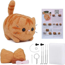 Load image into Gallery viewer, Cute Animal Wool Felt Material Package Cat and Dog Fish Needle Needled Felt Kit Non Finished DIY Handmade Wool Felt Process Kit
