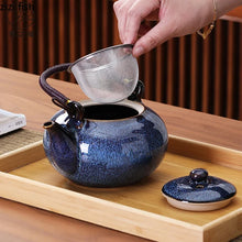Load image into Gallery viewer, Large Ceramic Teapot with Top Handle and Infuser
