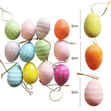 Load image into Gallery viewer, 12pcs Easter Artificial Eggs Decors for Home Colorful Easter Eggs Hanging Craft Kids Gift Favor Easter Chicks Party Decor 2025
