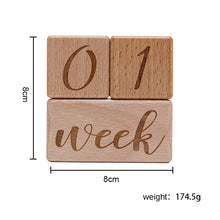 Load image into Gallery viewer, 3pc Raw Wood Baby Milestone Blocks - Engraved Photography Props
