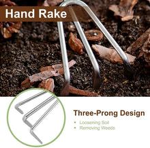 Load image into Gallery viewer, EZARC 4PCS Garden Tool Set Stainless Steel Gardening Tools Gardening Kit Include Hand Shovel Trowel Garden Rake Hand Weeder
