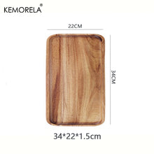 Load image into Gallery viewer, 1PCS Acacia Wood Coffee Tray Food CupTrays Decorative Wood Tray Dessert Bamboo Tray Gongfu Tea Tray Kitchen Storage Accessories
