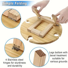 Load image into Gallery viewer, Wooden Portable Folding Picnic Table - Wine &amp; Snack Tray
