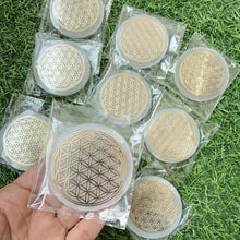 Load image into Gallery viewer, Selenite Charging Plate with Flower of Life Design, about 6–7cm
