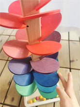 Load image into Gallery viewer, High Quality Rainbow Music Sounding Trees Wooden Petals Assembly and  Marble Run Balls Tracking Kids Educational Toys
