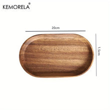 Load image into Gallery viewer, 1PCS Acacia Wood Coffee Tray Food CupTrays Decorative Wood Tray Dessert Bamboo Tray Gongfu Tea Tray Kitchen Storage Accessories
