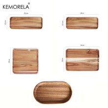 Load image into Gallery viewer, 1PCS Acacia Wood Coffee Tray Food CupTrays Decorative Wood Tray Dessert Bamboo Tray Gongfu Tea Tray Kitchen Storage Accessories
