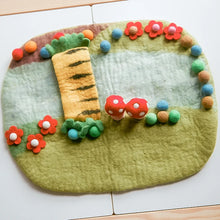 Load image into Gallery viewer, Wool Felt Playscape Play Mat River Fall House Doll Playscape Small World Pretend Play Children Montessori Waldorf Inspired Toy
