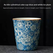 Load image into Gallery viewer, Blue and White Crackle Glaze Teacup, 110ml

