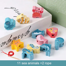 Load image into Gallery viewer, Wooden sea animal lacing beads
