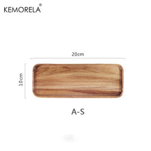 Load image into Gallery viewer, 1PCS Acacia Wood Coffee Tray Food CupTrays Decorative Wood Tray Dessert Bamboo Tray Gongfu Tea Tray Kitchen Storage Accessories
