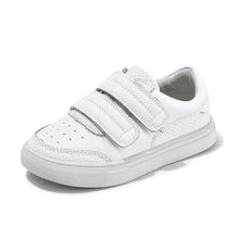 Load image into Gallery viewer, Genuine Leather Children Shoes Unisex White Kids Sneakers Breathable Soft Sole Outdoor Tennis Fashion Toddler Boys Girls Shoes
