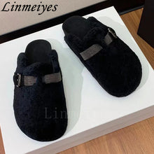 Load image into Gallery viewer, Women&#39;s Wool Round Toe Casual Mules
