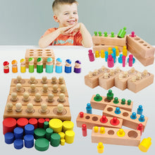 Load image into Gallery viewer, Wooden knobbed cylinder blocks
