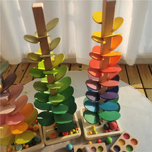 Load image into Gallery viewer, High Quality Rainbow Music Sounding Trees Wooden Petals Assembly and  Marble Run Balls Tracking Kids Educational Toys
