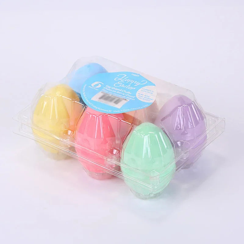 1 Set Dustless Chalk Pavements Sticks Assorted Colors Art Floor Chalks Office School Supplie Egg-shaped Chalk Ball