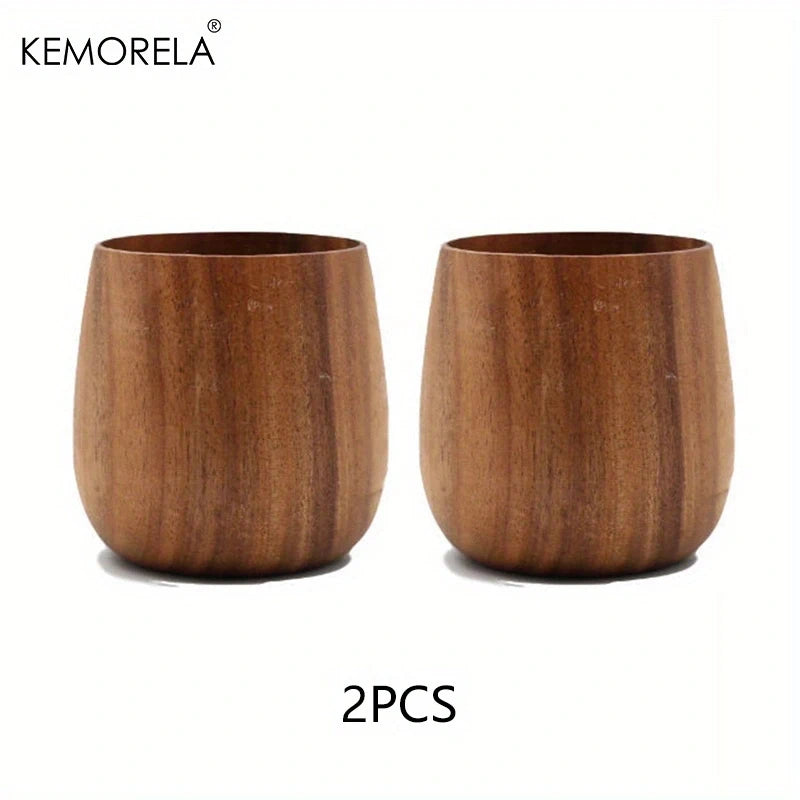 2PCS Japanese Wooden Tea Cups