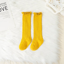 Load image into Gallery viewer, Ruffle-Top Cotton Knee Socks for Little Ones
