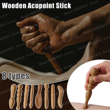 Load image into Gallery viewer, Natural Wooden Acupoint Stick Dial Stick Meridian Pen Massage Stick Body Meridian Stress Relief Foot Sole Acupoint Massage Tools
