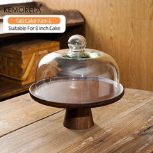 Load image into Gallery viewer, Japanese Wooden Cake Tray Food Storage Box With Glass Lid Kitchen Fruit Cake Dessert Nut Snack Kitchen Storage Box
