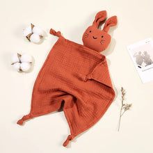 Load image into Gallery viewer, Rust cotton muslin bunny lovey
