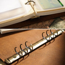 Load image into Gallery viewer, Vintage Leather Ring Binder Notebook

