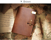 Load image into Gallery viewer, Vintage Leather Ring Binder Notebook
