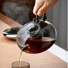 Load image into Gallery viewer, Glass Flower Tea Teapot, 600ml, Anthracite Grey
