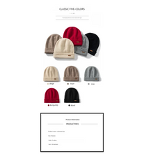 Load image into Gallery viewer, 100% Cashmere Knit Beanie - Unisex Hat
