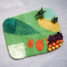 Load image into Gallery viewer, Wool Felt Playscape Play Mat River Fall House Doll Playscape Small World Pretend Play Children Montessori Waldorf Inspired Toy
