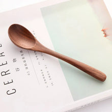Load image into Gallery viewer, Flatware Soup Wooden Black Walnut Honey Tea Scoops Coffee Spoons Rice Shovel Spoon
