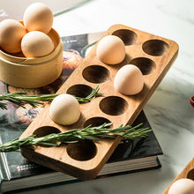 Load image into Gallery viewer, Japanese Style Wooden Double Row Egg Storage Box Home Organizer Rack Eggs Refrigerator Holder Kitchen Fresh Keeping Accessories
