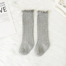 Load image into Gallery viewer, Ruffle-Top Cotton Knee Socks for Little Ones
