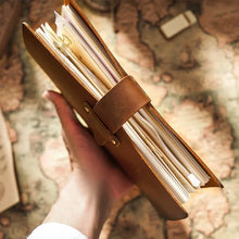 Load image into Gallery viewer, Vintage Leather Ring Binder Notebook
