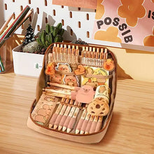 Load image into Gallery viewer, Capybara Stationery Set with Pencil Case, Pens, Ruler &amp; Sticky Notes
