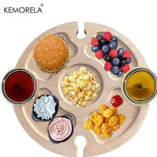 Load image into Gallery viewer, KEMORELA 1 Wooden Portable Dining Table 30Cm/24Cm Casual Snack Table Fruit Tray Outdoor Wine Rack Travel Picnic Folding Table
