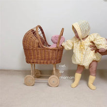 Load image into Gallery viewer, Retro Rattan Doll Stroller Toy Studio Photo Props Baby Doll Carriage Children&#39;s Room Decoration Baby Doll Cart Pretend Play Toys
