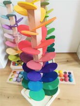 Load image into Gallery viewer, High Quality Rainbow Music Sounding Trees Wooden Petals Assembly and  Marble Run Balls Tracking Kids Educational Toys
