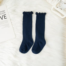 Load image into Gallery viewer, Ruffle-Top Cotton Knee Socks for Little Ones
