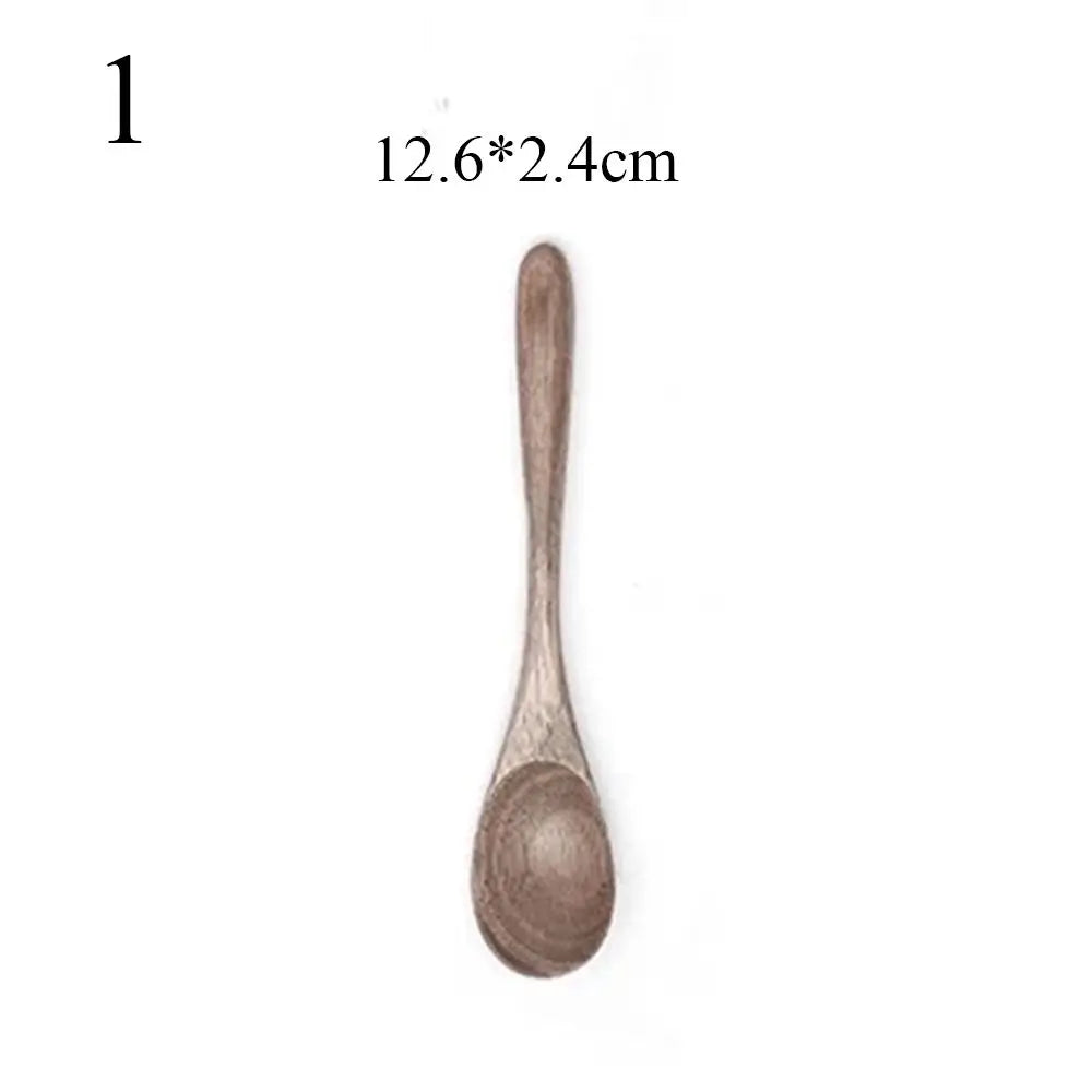 Flatware Soup Wooden Black Walnut Honey Tea Scoops Coffee Spoons Rice Shovel Spoon