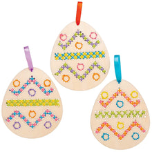 Load image into Gallery viewer, DIY Embroidery Kit Easter Eggs Embroidery Craft Set Made Of Wood Crafts For Children Sewing For Children On Easter Decoration
