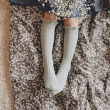 Load image into Gallery viewer, Ruffle-Top Cotton Knee Socks for Little Ones
