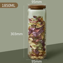 Load image into Gallery viewer, Wood Lid Glass Airtight Canister Kitchen Storage Bottles Jars Food Container Grains Tea Coffee Beans Grains Candy Jar Containers
