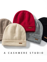 Load image into Gallery viewer, 100% Cashmere Knit Beanie - Unisex Hat
