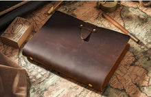 Load image into Gallery viewer, Vintage Leather Ring Binder Notebook
